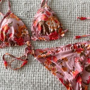Never Worn Aerie Floral Matching Set String Bikini